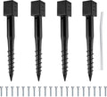 (Set of 4) LADECH Premium No Dig Ground Anchor – DIY Screw in Post Stake – 27 Inch – Fits Standard 4x4 Post (3.5' X 3.5' Inch) – Great for Mailbox Posts and Fence Posts