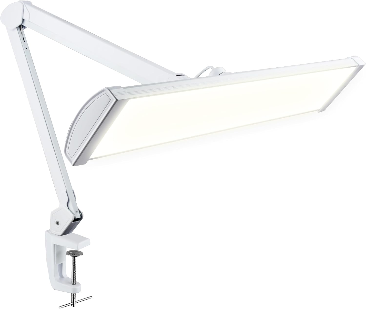 Neatfi 3,500 Lumens LED Desk Lamp – 45W Dimmable Task Light | Adjustable Color Temperature | 3 Light Modes | 540 SMD LEDs | Reading, Craft, Workbench & Office (White-2, 26-Inch Wide Shade)