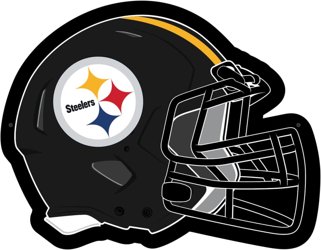 Team Sports America Evergreen NFL Pittsburgh Steelers Ultra-Thin LED Light Wall Sign Decor | Full Size Replica Helmet | 19.5 x 15 Inches | Made in the USA