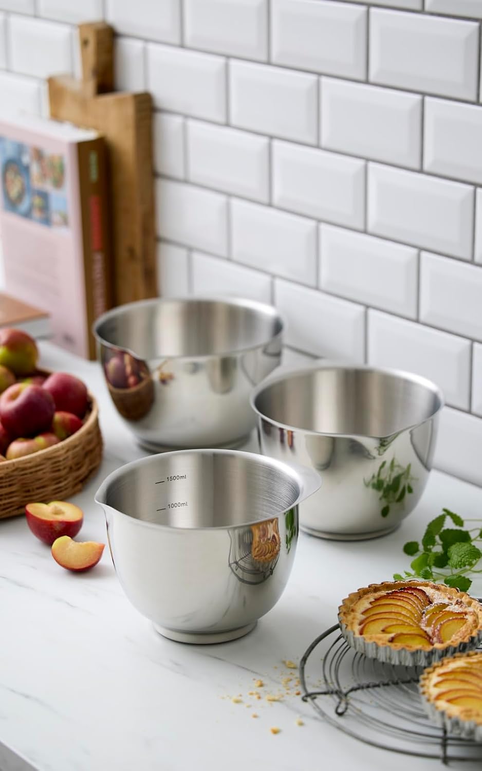 Rosti Precision Craft Mixing Bowl Set of 3 1.5L/2L/3L Elevate Your Culinary Experience Stylish Nesting Bowls for Effortless Cooking and Baking