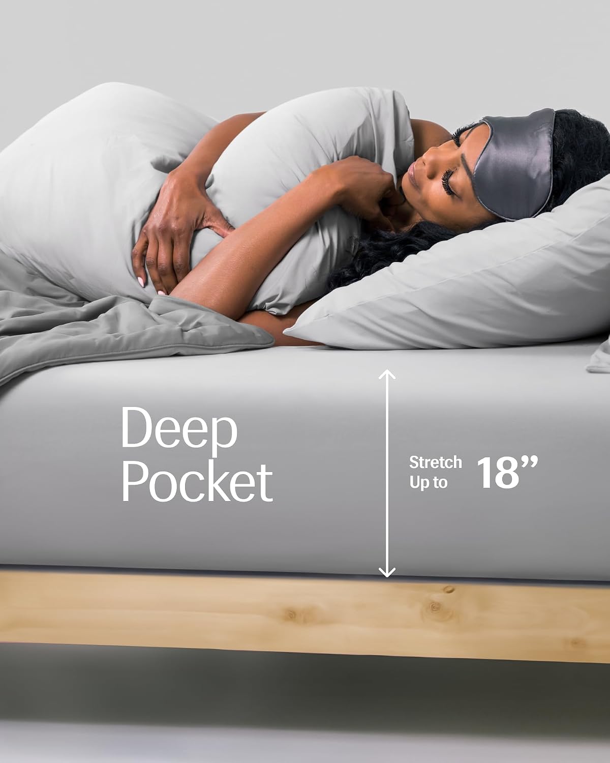 REST® Evercool®+ Fitted Sheet, Queen Size, Light Gray, 15' Deep (up to 18''), Breathable Bedding for Hot Sleeper and Night Sweats, Bed Sheet with Ionic+ Self-Cleaning Silver Yarn for Sensitive Skin