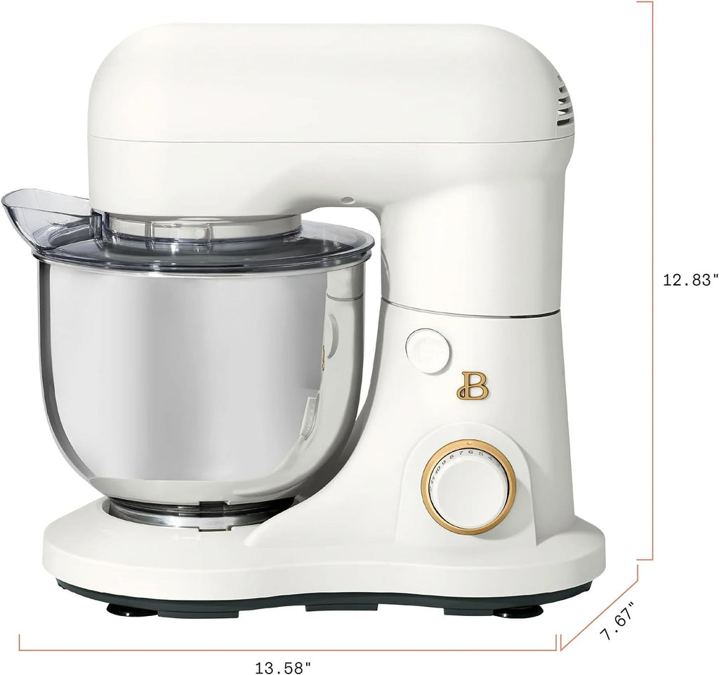 3.5 Qt Stand Mixer, 300W Powerful Motor, Tilt-Head Design with Stainless Steel Bowl, 12 Speeds, Includes Dough Hook Whisk Beater for Baking Mixing