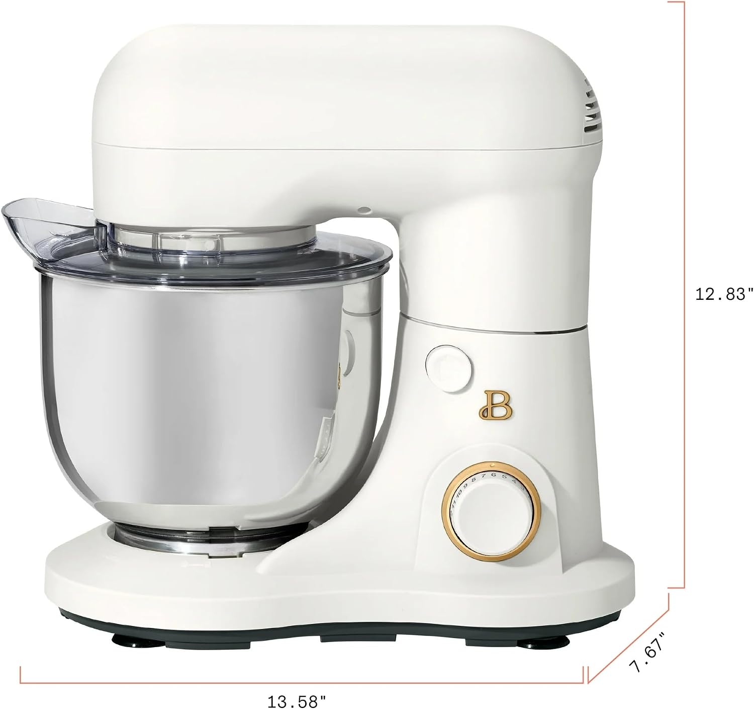 3.5 Qt Stand Mixer, 300W Powerful Motor, Tilt-Head Design with Stainless Steel Bowl, 12 Speeds, Includes Dough Hook Whisk Beater for Baking Mixing