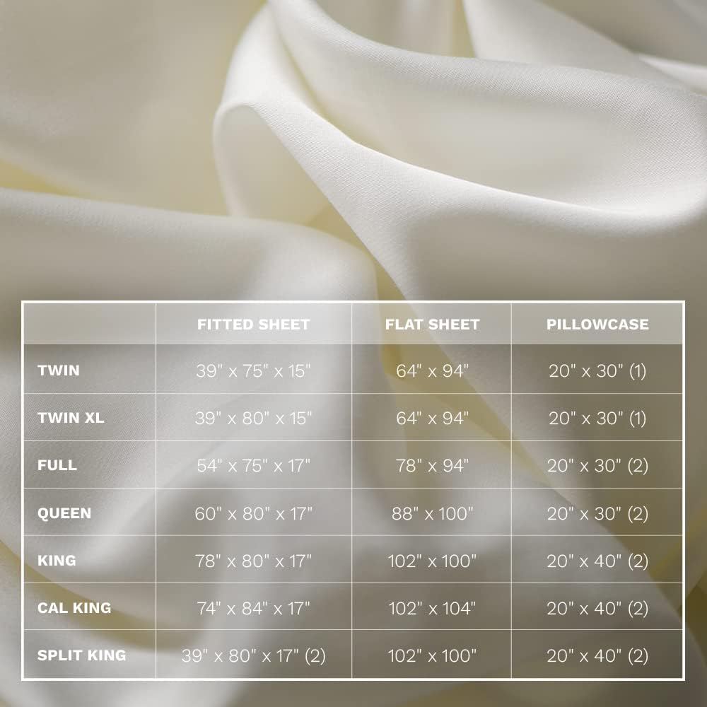 LUXOME Luxury Sheet Set | 100% Rayon (Viscose) from Bamboo | Queen Size - Ivory | Deep Pockets | 4-Piece Set (Fitted, Flat, 2 Pillowcases)