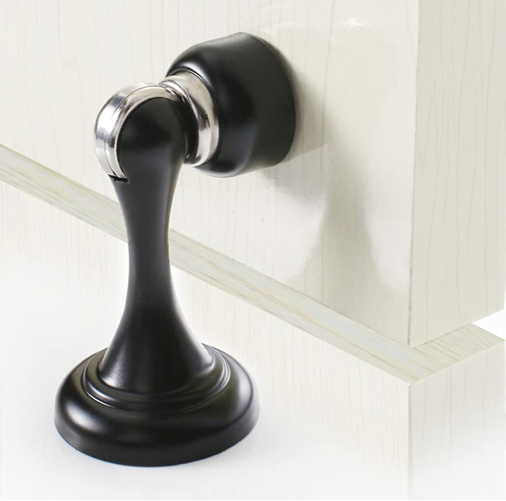 Door Stop Stopper Holder Magnetic,3 Pack White Brushed Nickel Catch Floor Wall Mount Stainless Steel for Office