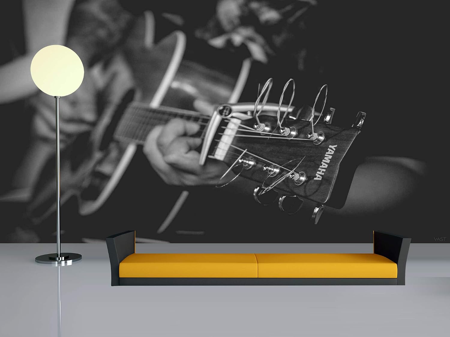 Avikalp Exclusive Awi4687 Black and White Music Instrument Song Full HD Wallpapers (365cm x 304cm)