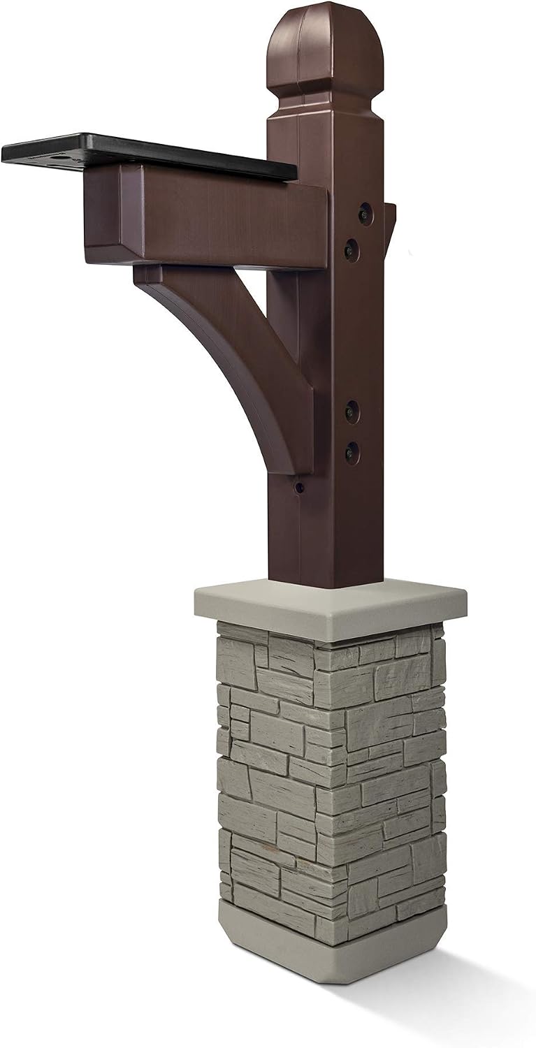Premium Mailbox Post Set Cross-Arm Classic Coffee
