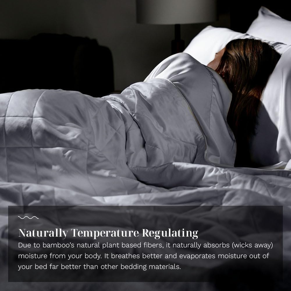 LUXOME Lightweight Blanket | 100% Rayon (Viscose) from Bamboo Fabric & Fill | Full/Queen - 86'x92' | Super Soft | Thermal-Regulating | Stone