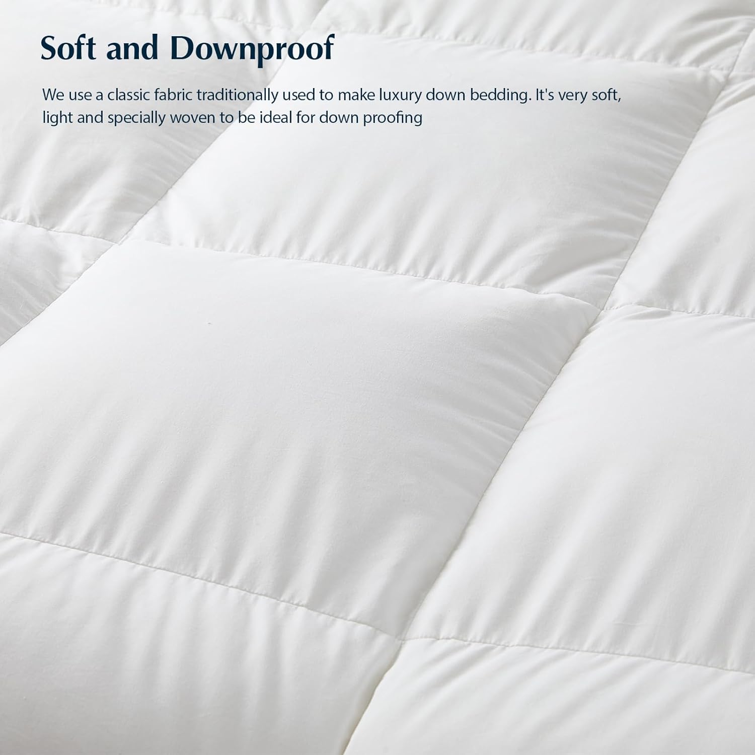 Pacific Coast Goose Feather Down Fiber Comforters King Size, Extra Fluffy White Duvet Insert, Ultra-Soft, Breathable, All Season Hotel Luxury Bedding Comforters, 8 Corner & Center Loops (106'x90')