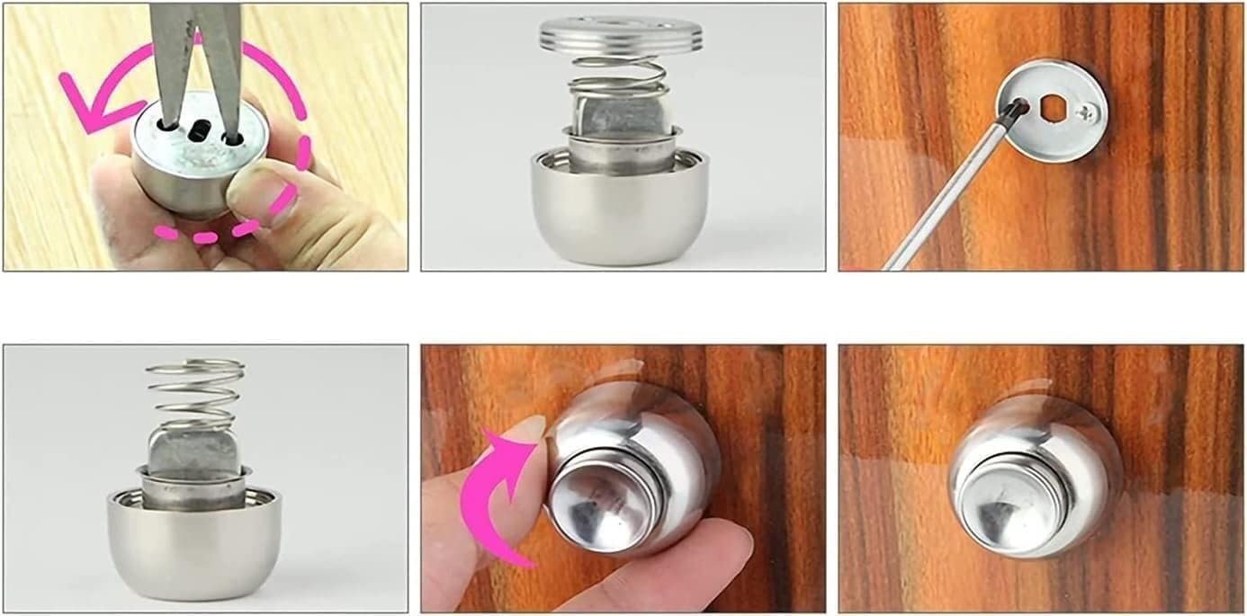 Door Stop, Magnetic Door Stops, Floor Door Stoppers,Skirting Board Buffer, Doorstops Stainless Steel Magnetic Doorstop Brushed Satin Nickel,Magnetic Door Stops,Wall Floor Mounted Door Ho