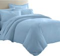 Royal Tradition 8 Pieces Bed in a Bag Set: Queen Size, Viscose from Bamboo, Solid Blue (Sheet Set & Duvet Cover Set) + White Down Alternative Comforter