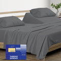 THREAD SPREAD Split King Sheet Set, Luxury 1000 Series Paradise Collection 100% Egyptian Cotton Split King Sheets Sets for Adjustable Bed (5 PC, Dark Grey), Soft, 16' Deep Pocket Hotel Sheets