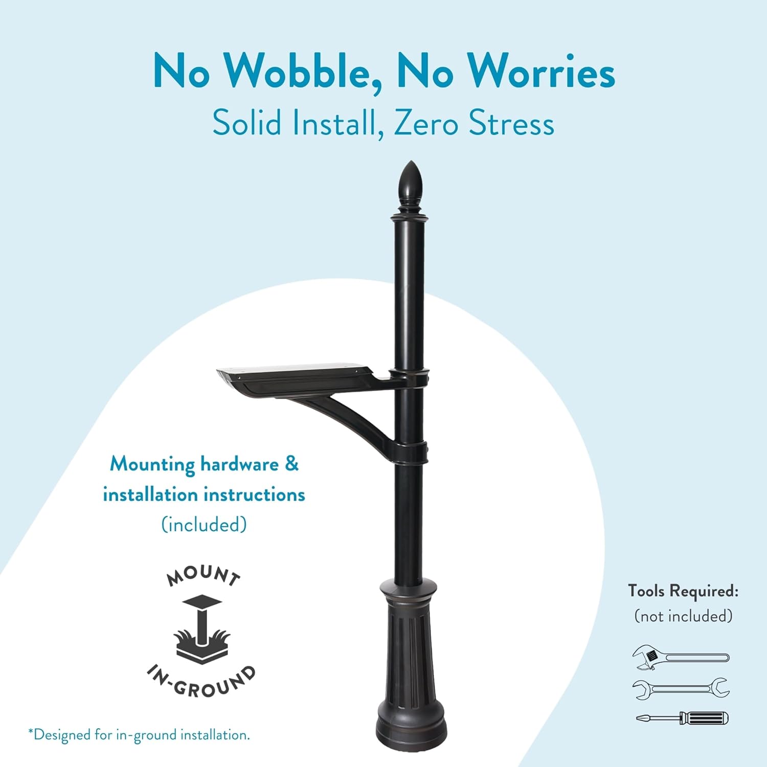 Architectural Mailboxes Hamilton Aluminum Mailbox Post, Compatibility Code F, G, H, 7510B-10, Black