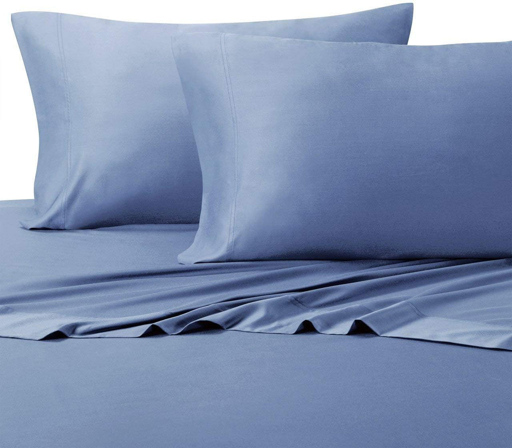 sheetsnthings Silky-Soft Viscose from Bamboo-Cotton Hybrid, Split-King 5PC Sheets Set for Adjustable Beds, Periwinkle