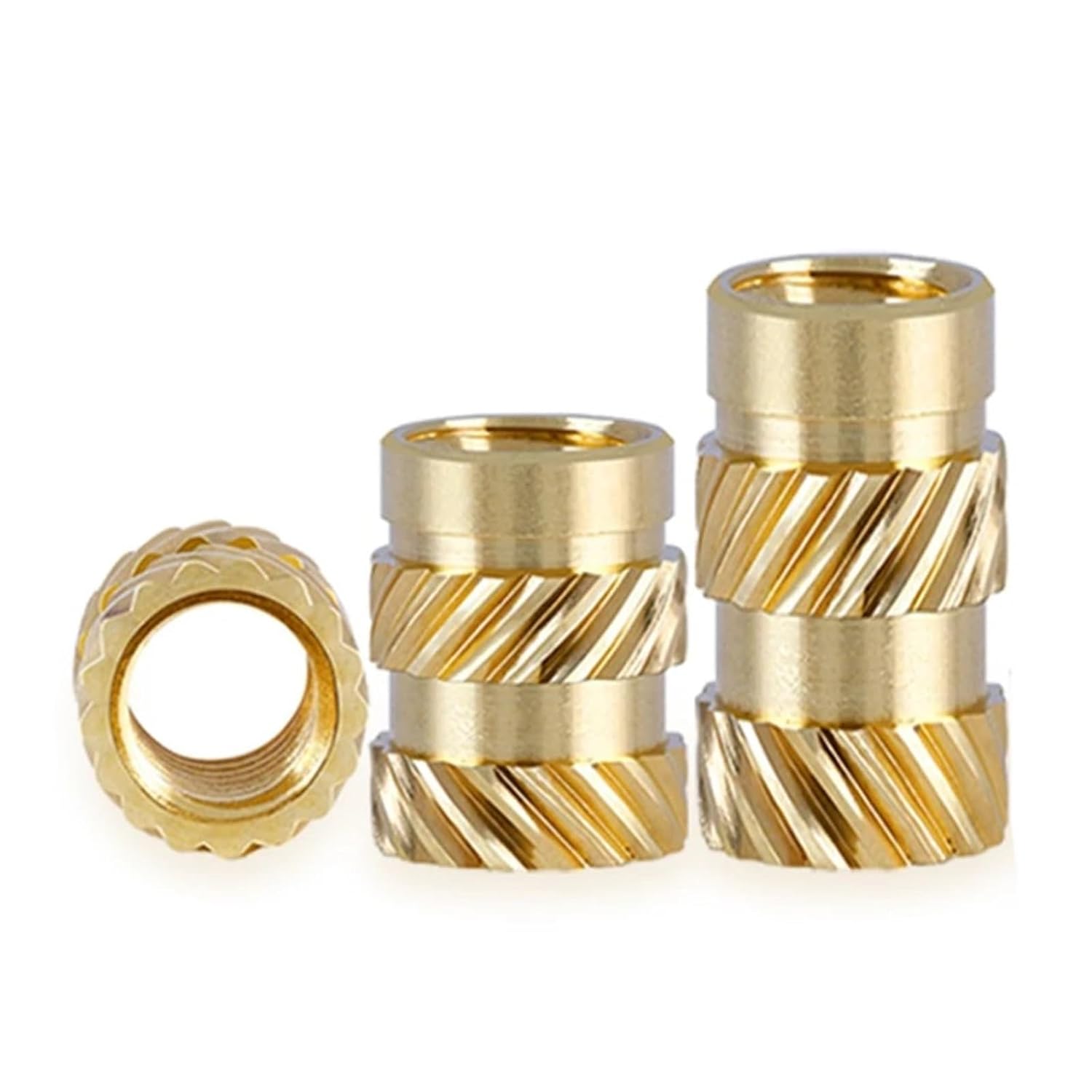 1000pcs/lot M2 M2.5 M3 M4 Insert Brass Nut Knurled Thread Heat Embedment Copper Nuts Embed Pressed(Length 8mm,M4 X OD 5 X L)