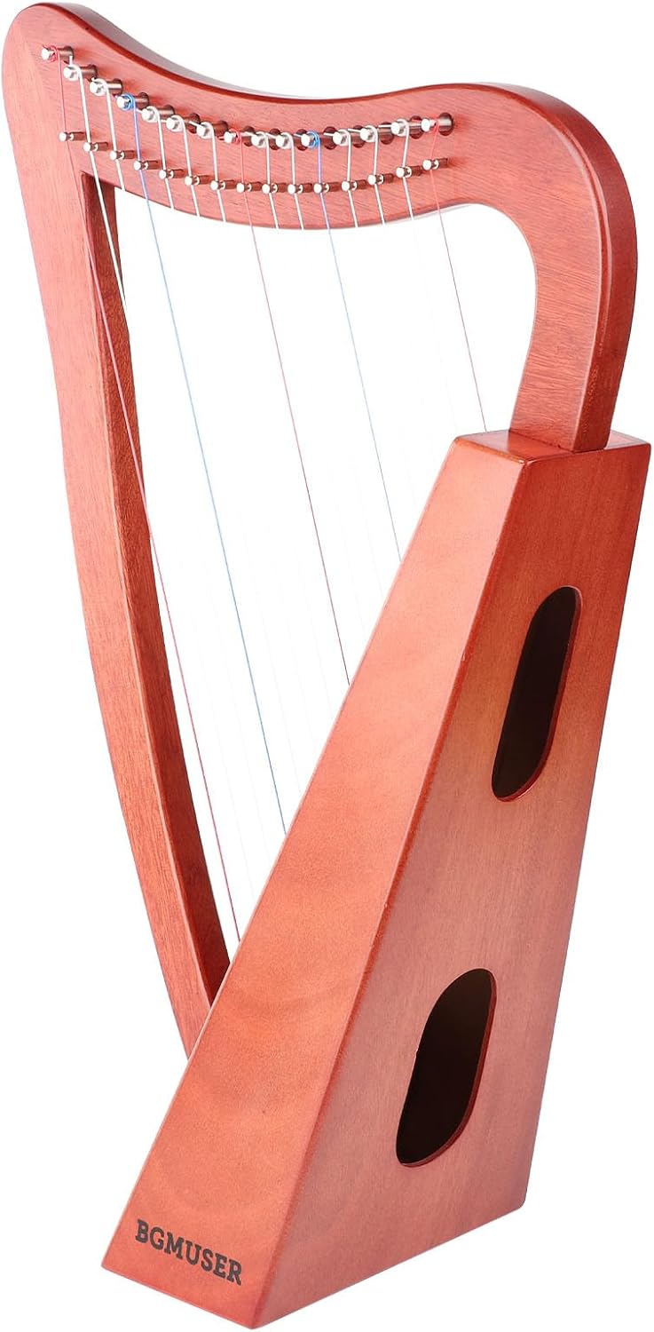 Professional Harp Instrument 15 Strings International Standard Nylon string Lyre Harp with Bag/Strap/Tuning-Wrench