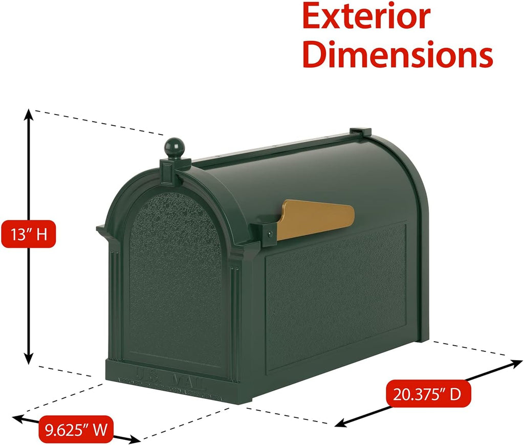 Whitehall Premium Mailbox Package - Green,Extra Large