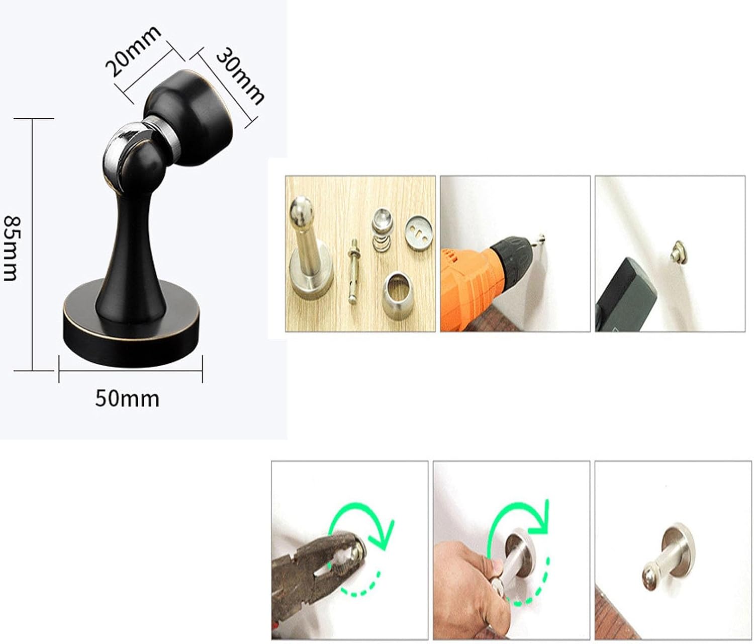 Magnetic Door Stop, Door Stopper Metal Door Stop Heavy Duty Door Stoppers for Homes,Offices(Bronze)