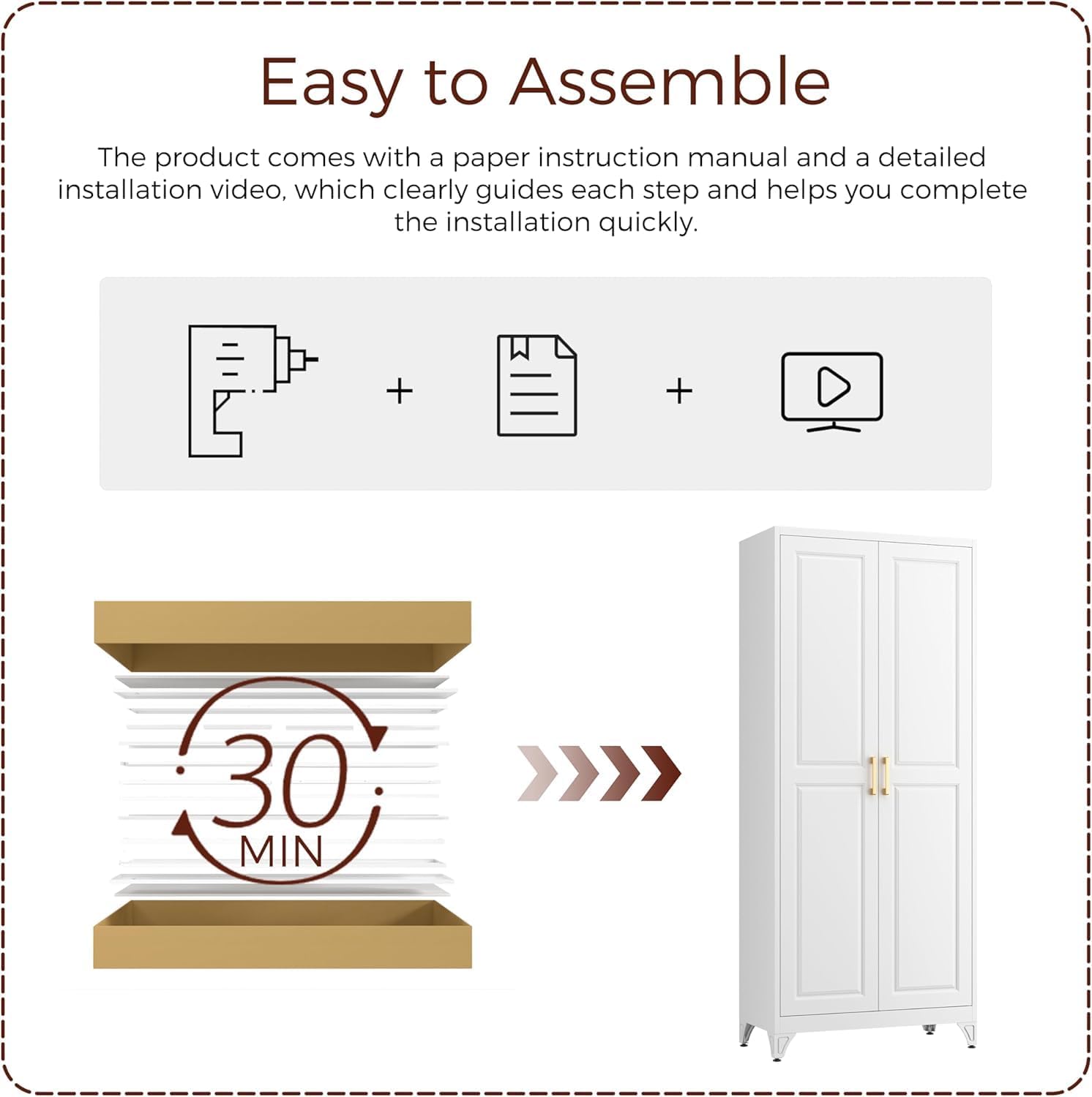 Metal Armoire Wardrobe Closet with 2 Doors, 71' Tall Wardrobe Closet with Doors, Hanging Rod, Drawers and Adjustable Shelves, White Clothing Storage Cabinets for Bedroom, Home Office