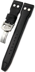 20mm 21mm 22mm Rivet Calfskin Leather Watch Band Fit for IWC Big Pilot IW5009 Spitfire IW3777 Le Petit Prince Mark Strap (Color : Blue, Size 22mm)