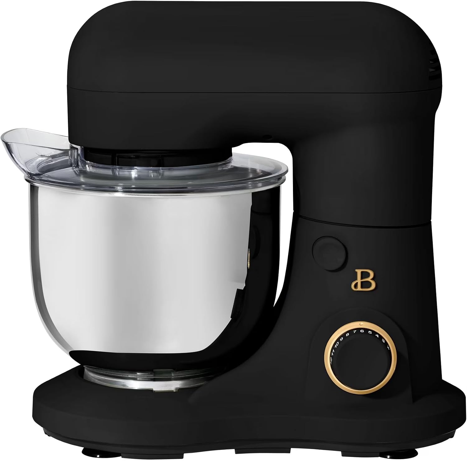 3.5 Qt Stand Mixer, 300W Powerful Motor, Tilt-Head Design with Stainless Steel Bowl, 12 Speeds, Includes Dough Hook Whisk Beater for Baking Mixing (Black Sesame)