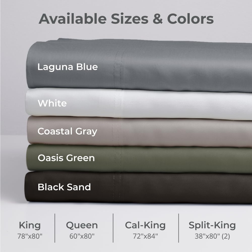 Cariloha Retreat 100% Bamboo Lyocell Sheets - 4-Piece California King Sheet Set - 18 in Extra Deep Pockets - Sateen Weave, Ultra Soft, Cooling, Luxury Sheets - Oeko-TEX Standard 100 - White