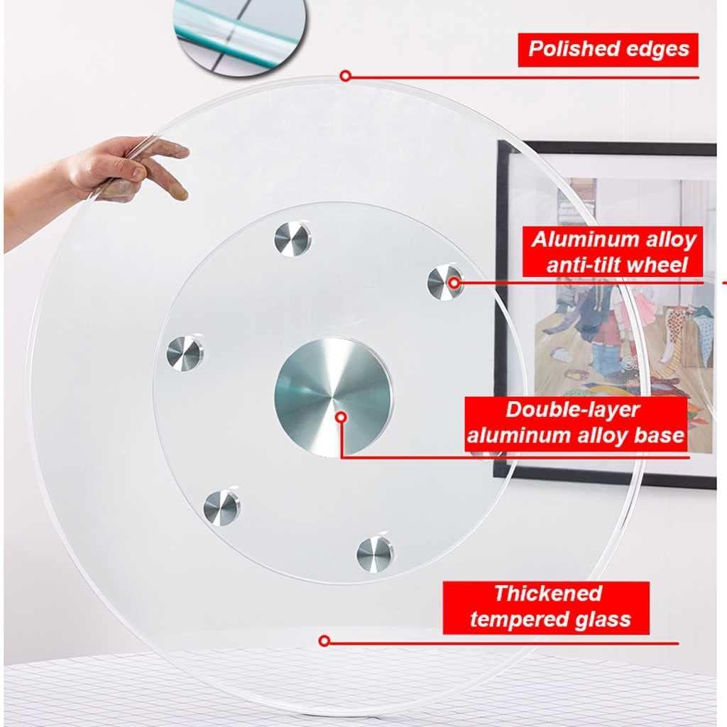 30' Glass Lazy Susan for Dining Table with 6 Rotating Wheels Table Top Centerpiece Kitchen Turntable Large Round Silent & Smooth Spin (Φ 30 Inch)