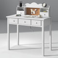 FUNKOCO Home Office Furniture Writing Desk, 36 Inch Computer Work Station with Detachable Hutch for Small Place, 5 Drawers(White)