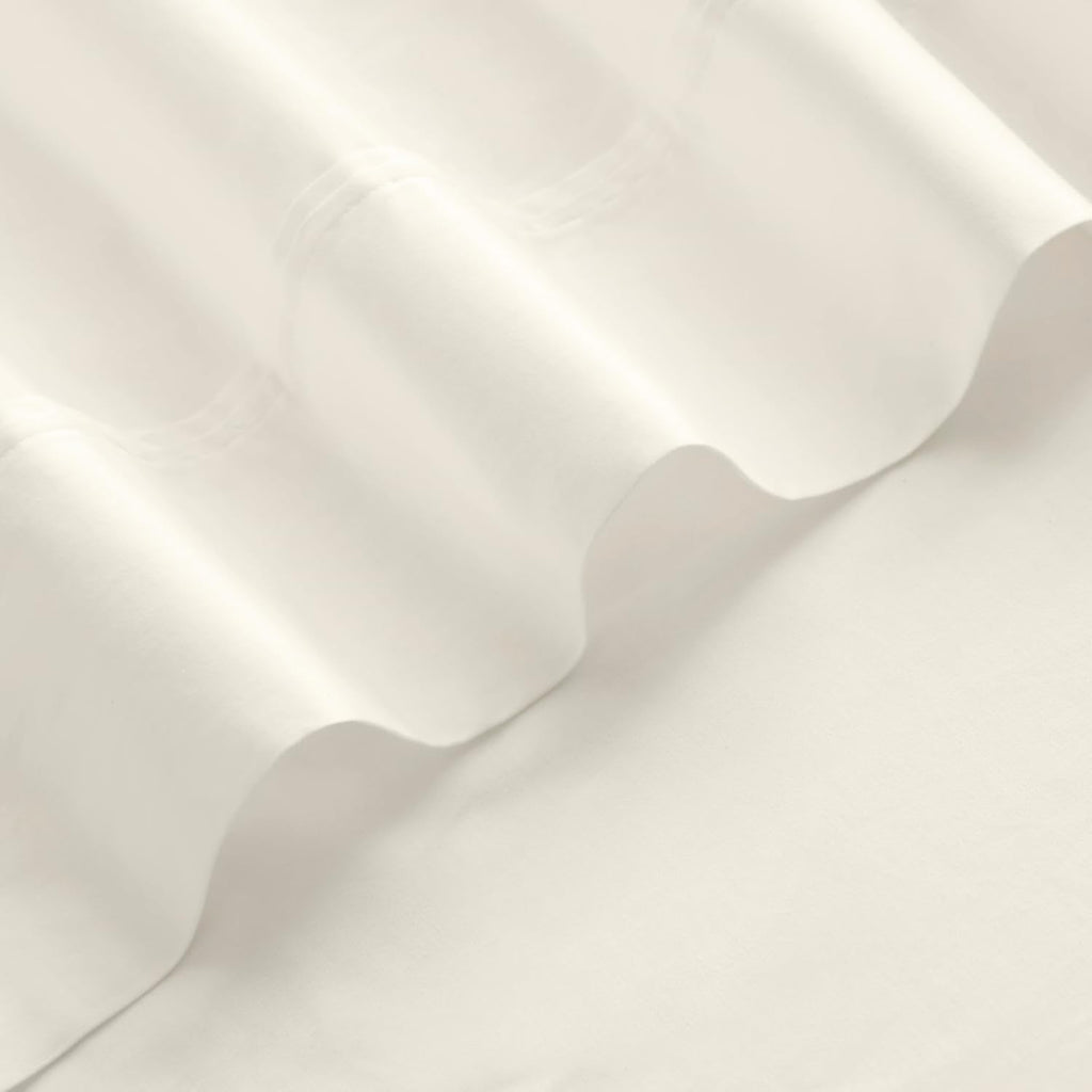 Harbor House Luxury 100% Egyptian Cotton Sheet Set, 400 Thread Count Sateen Weave, Soft & Breathable Bed Sheets with Deep Pocket, 4-Piece Queen Bedding Set, Ivory