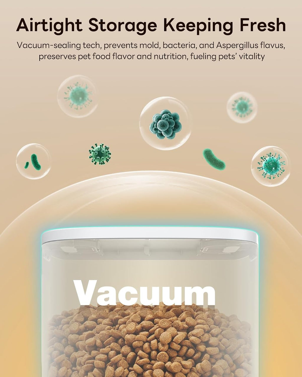 Automatic Dog Feeder for Large Breed, 15L/ 63Cups Vacuum-Sealed Airtight 100% Fresh Timed Home Auto Pet Feeder, Anti-Clog Pet Food Dispenser, 2-22mm Kibble, Voice Record, Dual Power, Stainless Steel