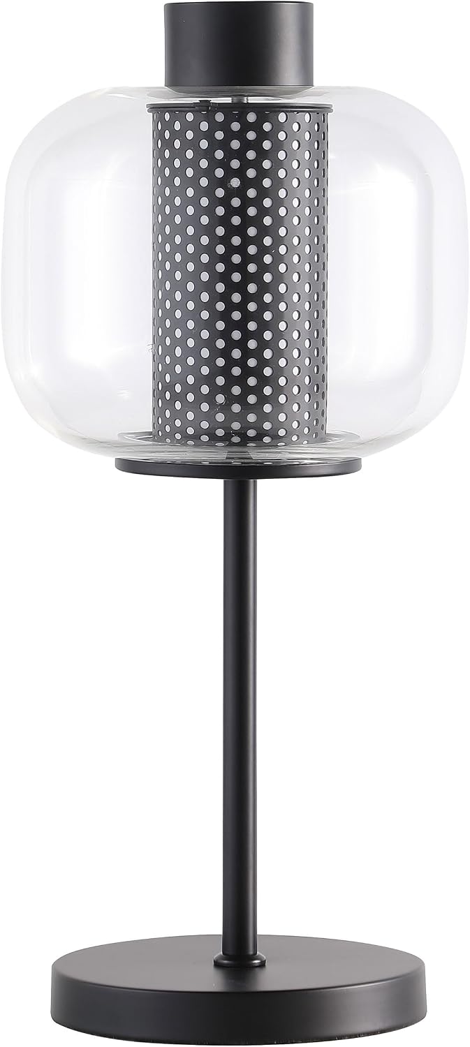 Coaster Home Furnishings - Ingrid - Metal and Glass - 22-Inch Table Lamp with Clear Glass Shade, Metal Mesh Column, and LED Bulb - Bedroom, Living Room, Home Office - Black - 920211
