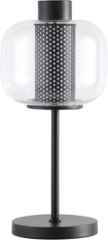 Coaster Home Furnishings - Ingrid - Metal and Glass - 22-Inch Table Lamp with Clear Glass Shade, Metal Mesh Column, and LED Bulb - Bedroom, Living Room, Home Office - Black - 920211