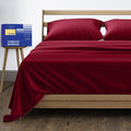 THREAD SPREAD King Size Sheets Set, Luxury 1000 Series Paradise Collection 100% Egyptian Cotton Bed Sheets King Size (4 PC, Burgundy), Soft, Extra Long Staple, 16' Deep Pocket Hotel Sheet Set