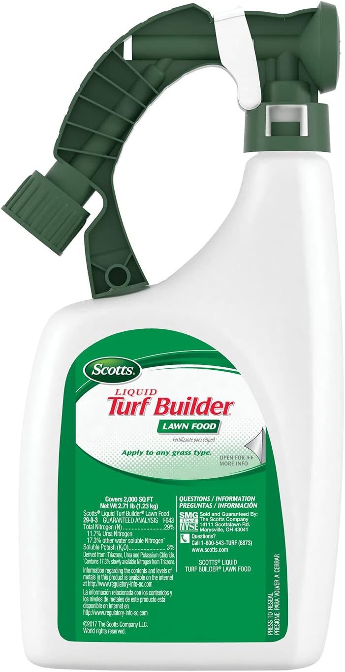 Scotts Liquid Turf Builder Lawn Food, Lawn Fertilizer, 32 fl. oz. (6-Pack)