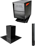 Mail Boss 7206 Package Master Curbside Locking Security Mailbox | Medium, Black, Surface Mount Base Plate & In-Ground Mounting Post, 43 x 4 x 4 inches