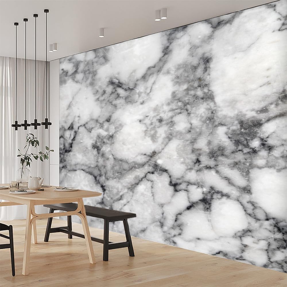 ELGADO Marble Photos Wall Mural, Classic Pattern Murals High Resolution Pictures Poster,Large Wallpaper Mural Wall Decor for Bedroom Living Room Tv Background Room Decor,116' W x91 H