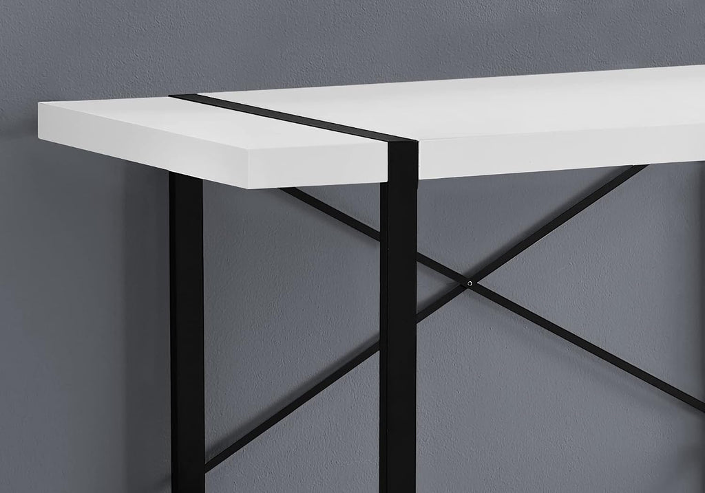 Monarch Specialties Laptop Table for Home & Office-Study Computer Desk-Modern Style-Metal Legs, 48' L, White