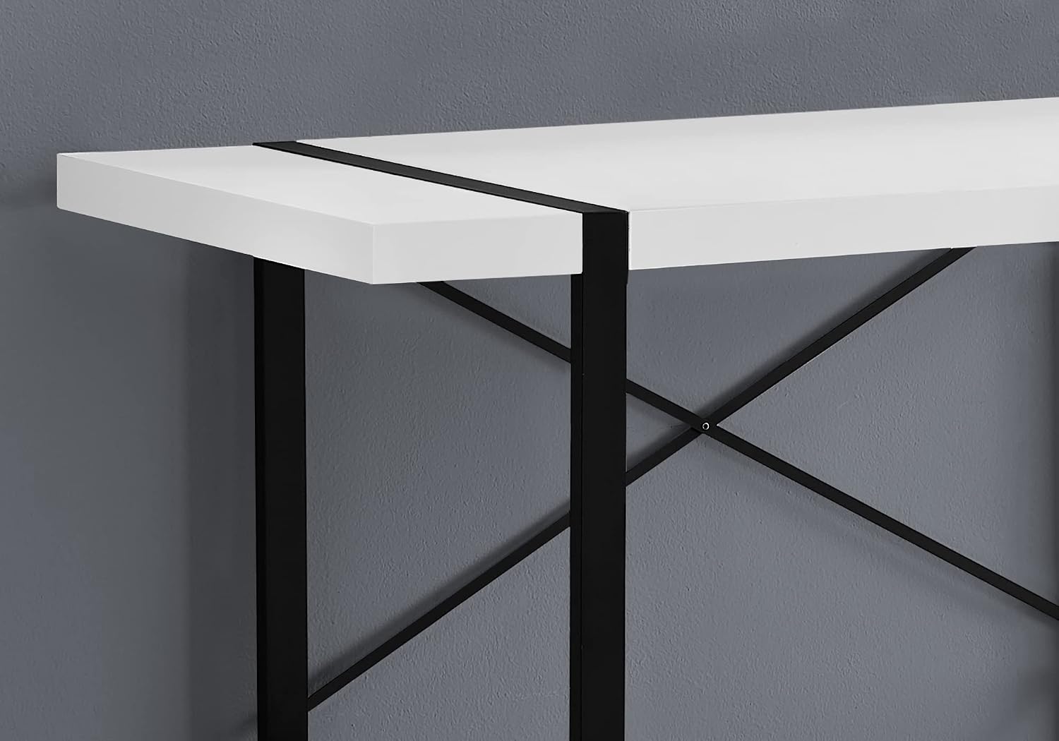 Monarch Specialties Laptop Table for Home & Office-Study Computer Desk-Modern Style-Metal Legs, 48' L, White