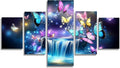 Dream Diamond Art 5 Piece Diamond Painting Butterfly 5D DIY Full Square Drill Dimond Art Paintings Crystal Crafts for Adults Gem Painting for Home Decor, Large Artwork for Wall 36 x 70 Inch, Model348