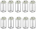 Black Plant Stand Pedestal Stand - 10 Pcs Metal Plant Stand, 23.6in Tall Flower Stand Vase Flower Holder, Wedding Centerpieces for Tables, Corner Planter Pot Rack for Living Rooms, Home, Patio Decor