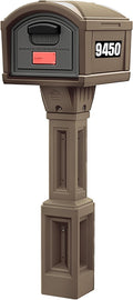 Simplay3 USPS T4 Extra Large Capacity XL Mailbox and Post Cover with Durable Double-Wall Construction, Weather-Resistant Design, Driftwood, Made in the USA