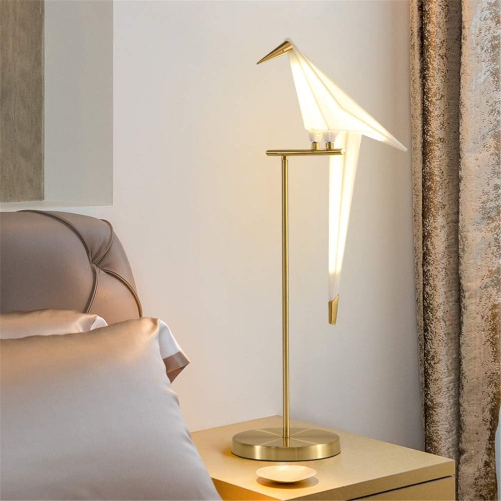 28.5 inch LED Table Lamp, Modern Bird Table Light Gold Metal Fixtures for Living Room Bedroom Office (Table lamp)