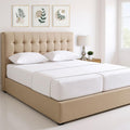 THREAD SPREAD 100% Egyptian Cotton Split King Sheets Sets for Adjustable Bed - 1500 Series Split Top King Sheets (5 PC, White), Silky Soft, Sateen Weave, Cooling & Breathable, 17' Deep Pocket Bed Set
