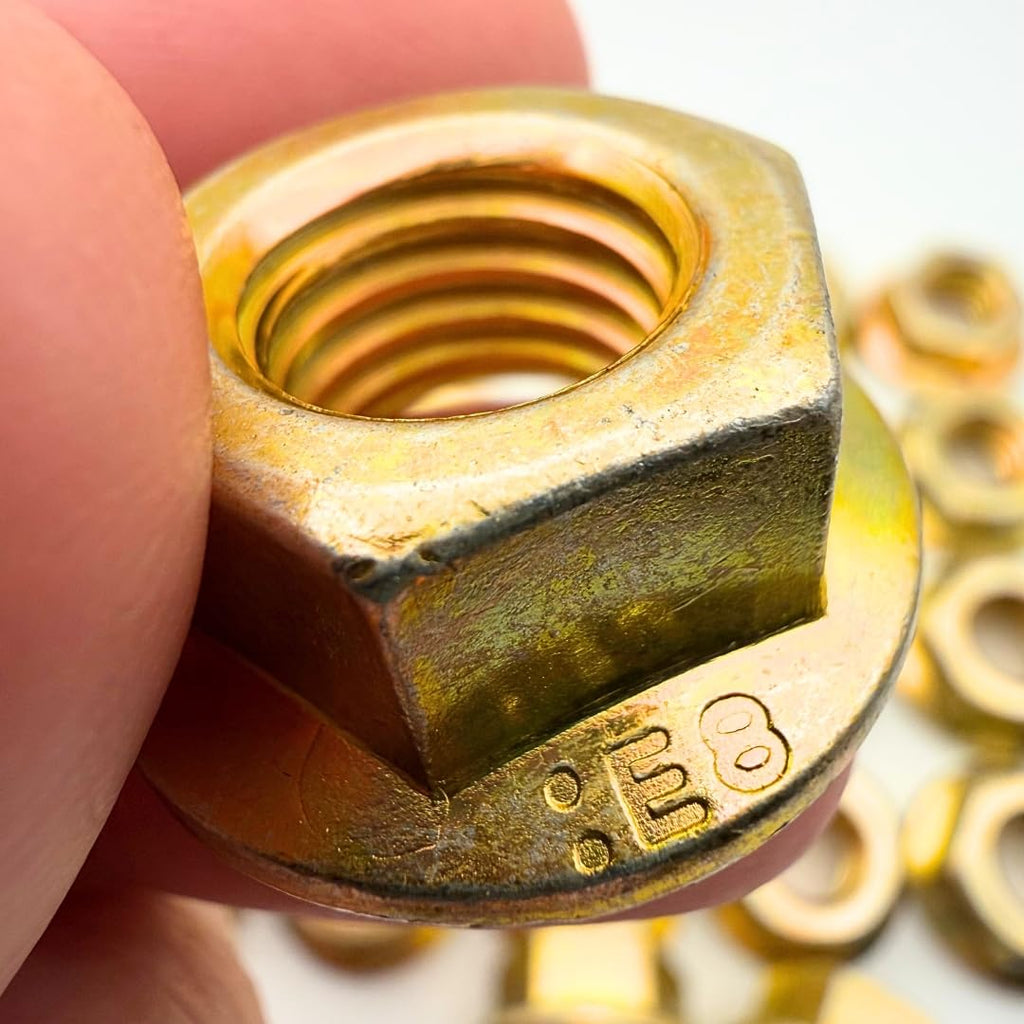 1/2-13 Serrated Flange Nuts (850 Case) – Grade 8 Mechanical Locking Nuts Coarse Thread for Vibration & Shock Where Nylon Can't Be Used SAE J995 0.5'