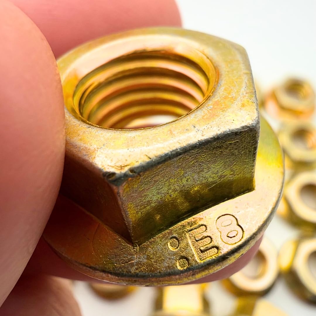 1/2-13 Serrated Flange Nuts (850 Case) – Grade 8 Mechanical Locking Nuts Coarse Thread for Vibration & Shock Where Nylon Can't Be Used SAE J995 0.5'
