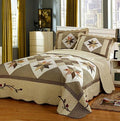 Cotton Luxury Patchwork Design Quilt Bedspread Sets Queen Size 3 Pieces, Comfy Comforter Coverlet Bedding Sets