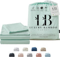 Luxury Bamboo Market | Queen Size Bed Sheet Set | 100% Viscose Made from Bamboo | Organically Grown | Ultra Soft | Cooling Sheets for Hot Sleepers | 17' Deep Pocket [Coastal Green]