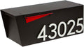 Rusty Design Modern Post-Mounted Mailbox with Personalized Address Numbers, Small Size #HC100 (with Five Address Numbers)