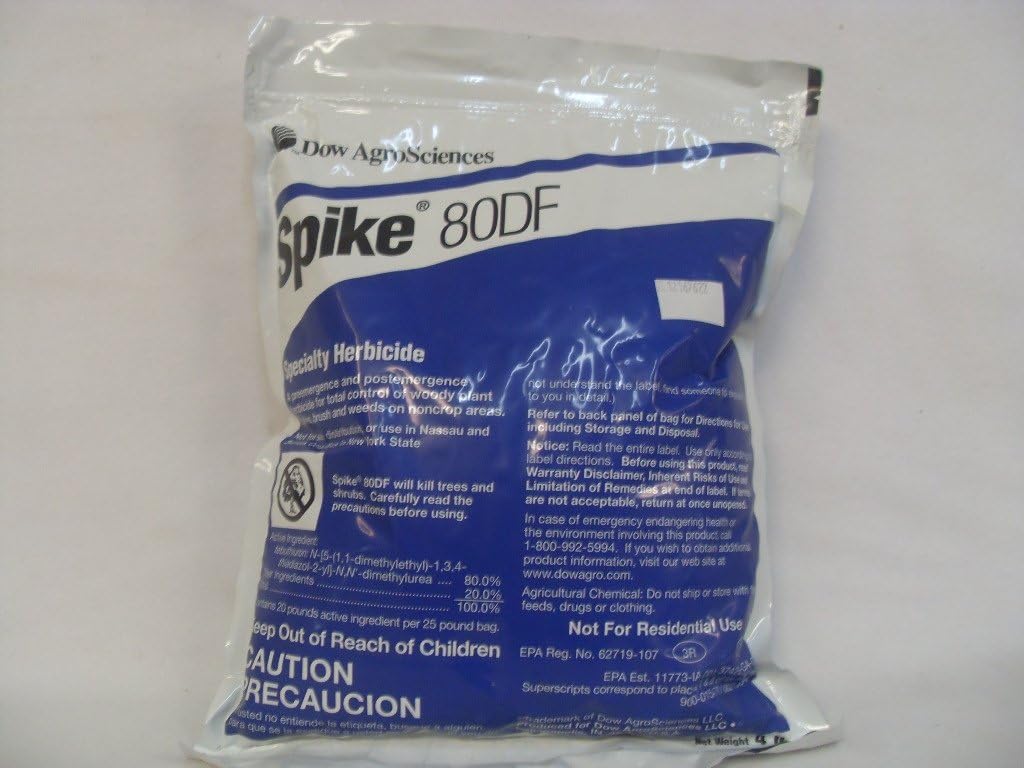 Dow AgroSciences Spike 80DF Specialty Herbicide 4 lbs. (64 Fl Oz, Powder, Non-Selective Broad Spectrum Coverage, Weed-Killers, Garden)