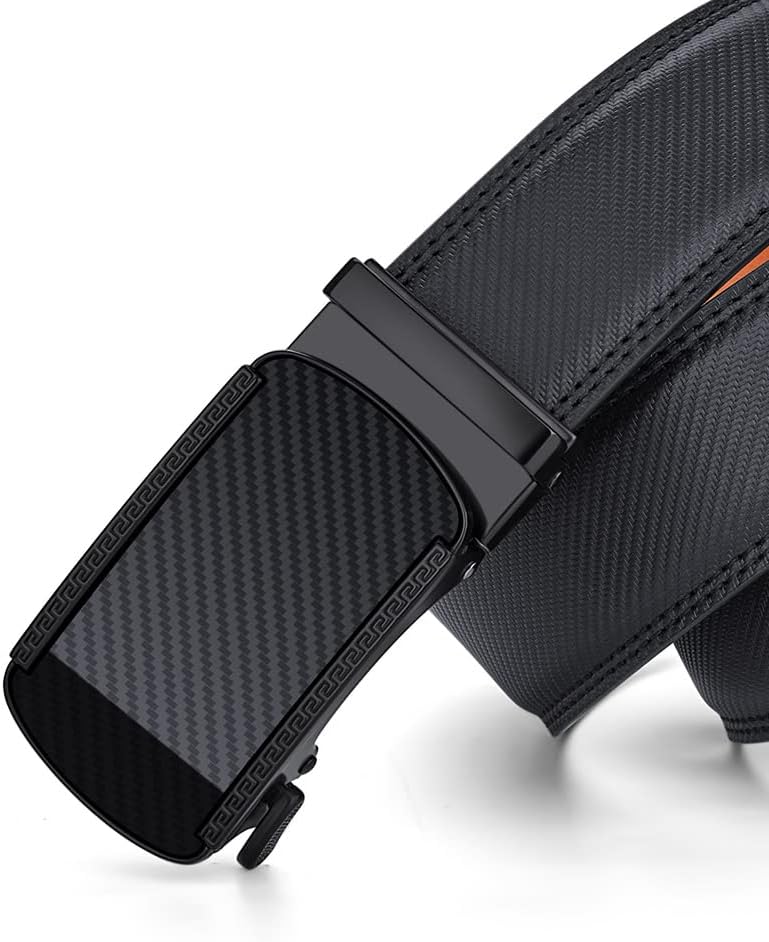 Automatic Ratchet Belt for Men - Genuine Leather Dress & Casual Use, Adjustable Buckle